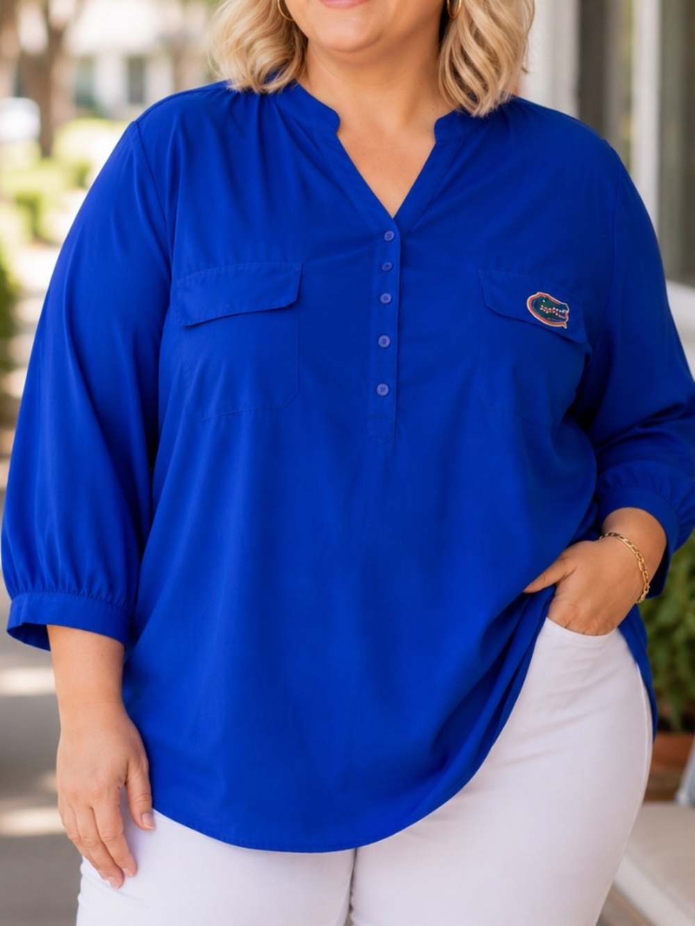 Florida Gators Blouse 3X Plus Size Royal Blue